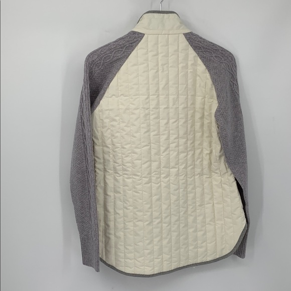 Peter Millar Pippen quilted jacket cream gray zipper hybrid coat knitted new S - Picture 4 of 5
